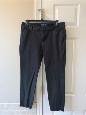 Old Navy Black Pixie Mid-Rise Pants with White Dot Lining